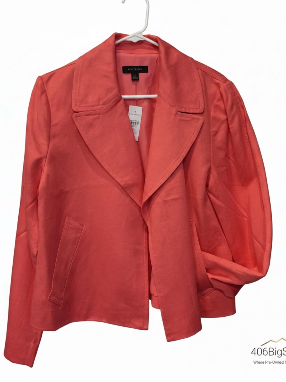 Ann Taylor Coral-Peach Tailored Open Blazer